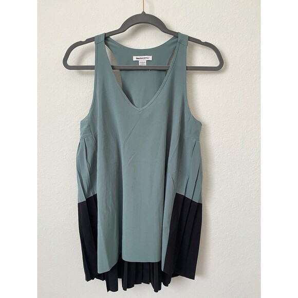 Athleta Shirt Womens Small Swing Forward Pleated Tank Top Deep Ocean Teal NWOT‎ - Picture 3 of 11